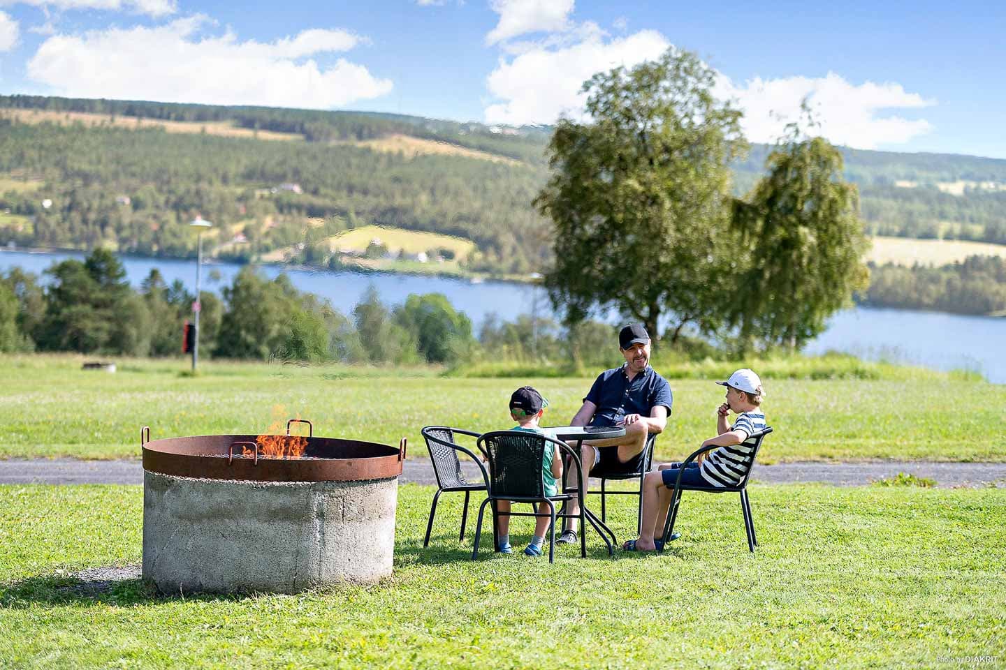 Säsongsplats på campingplatsen i Östersund.