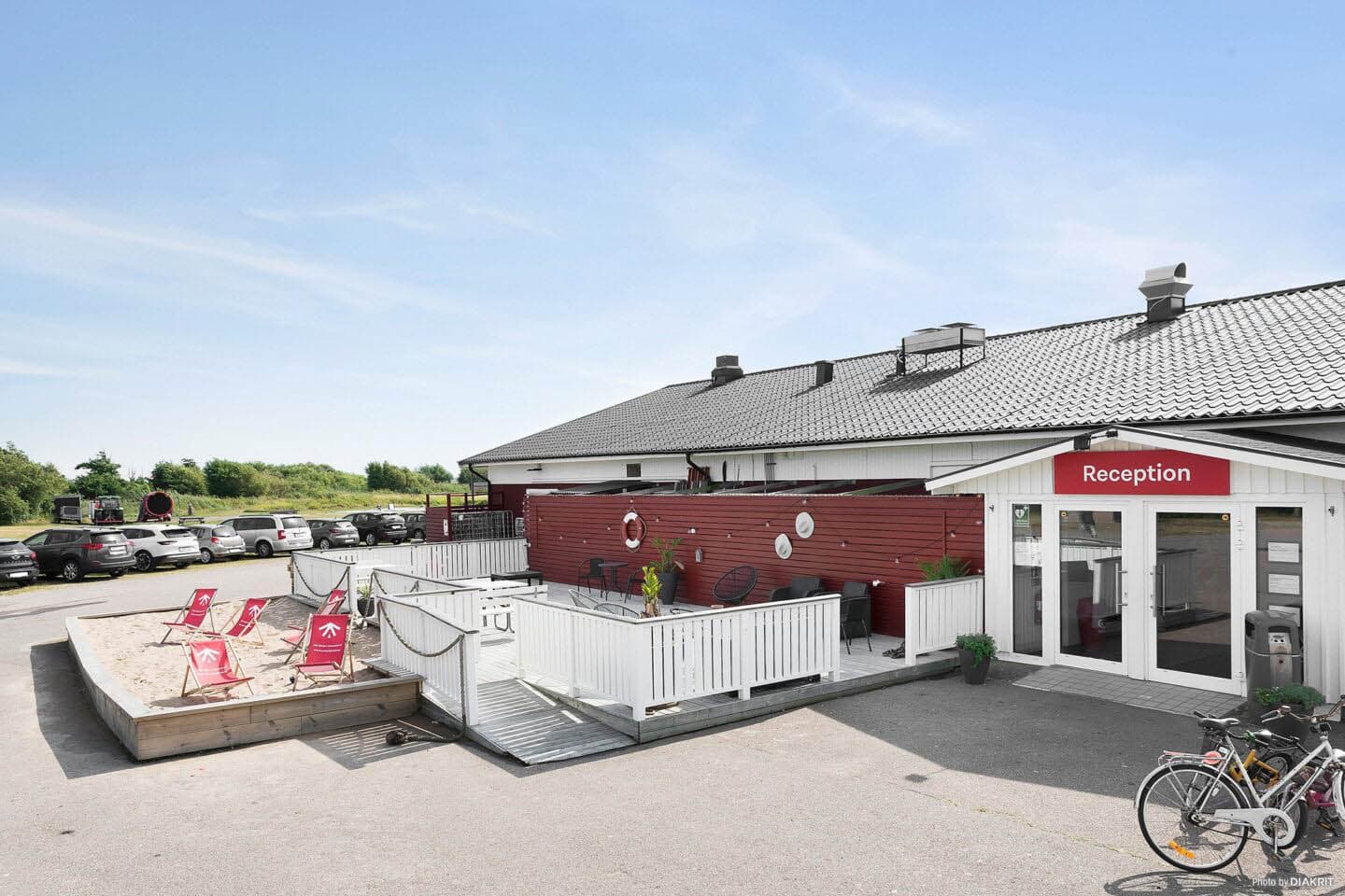 Reception och servicehus på campingen  First Camp Björkäng - Varberg