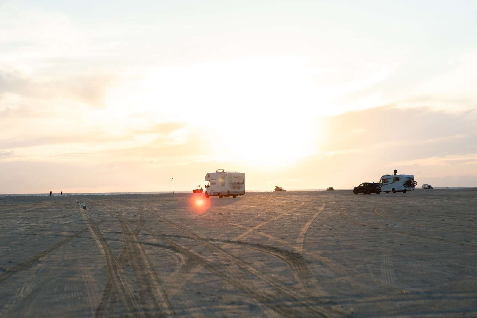 Solnedgang på stranden ved Lakolk Strand – Rømø camping