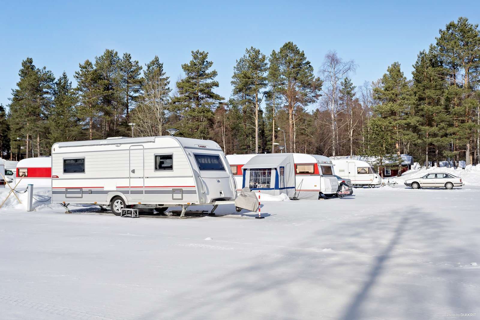 Camping på vintern på First Camp Acus - Luleå