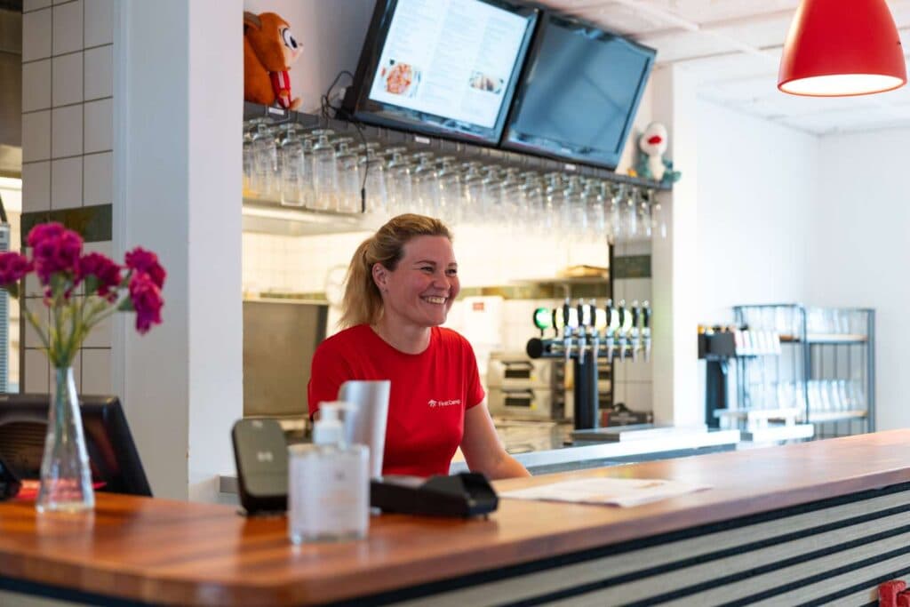 Bistro på First Camp Hasmark Strand på Fyn