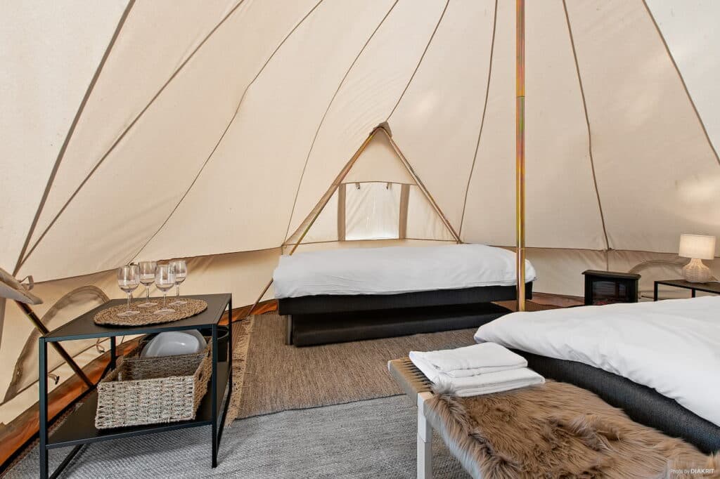 Glamping glampingtält siljansbadet rättvik