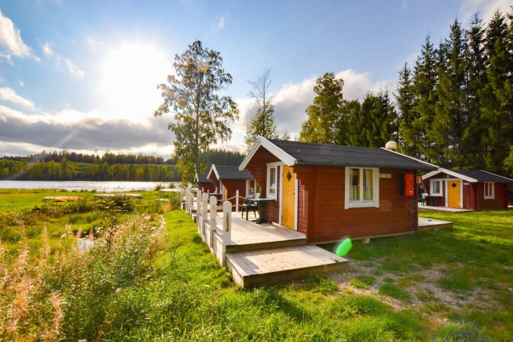 Exteriör för mysiga stuga Fiskartorp på Sommarvik i Värmland.